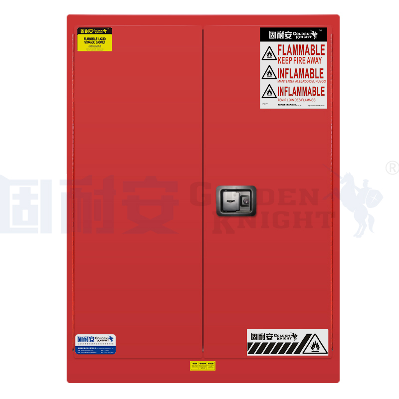 危化品柜顏色如何區分?(圖2) 45加侖紅色危化品柜