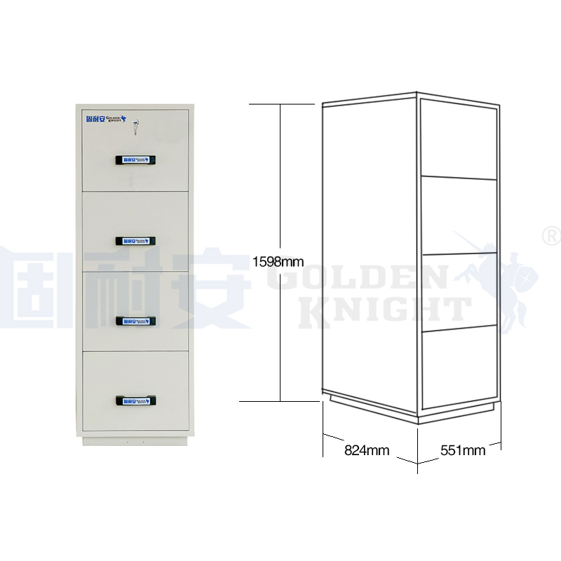 1小時4抽屜防火文件柜介紹(圖1) 無錫固耐安防火文件柜